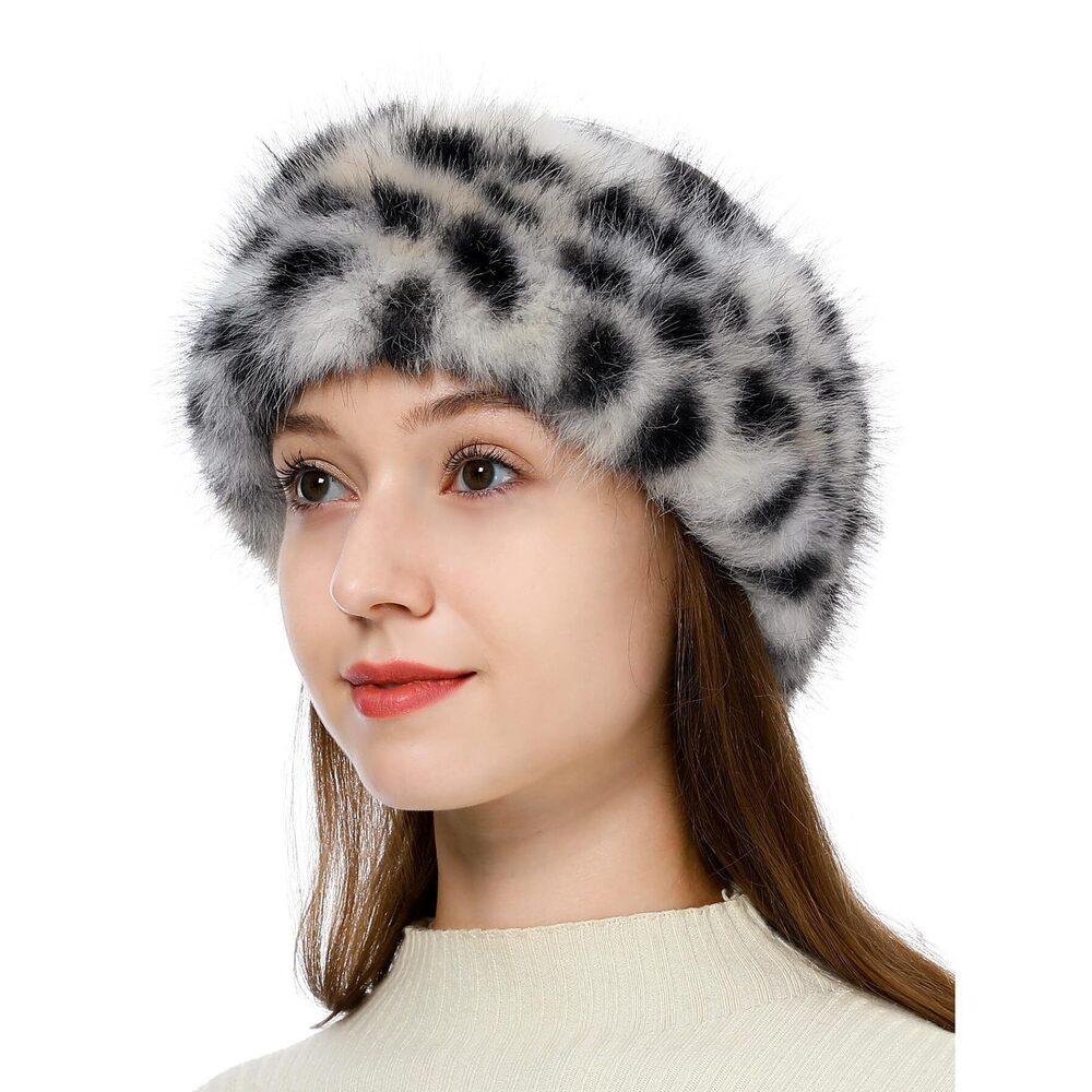 9134 Faux Fur Headband With Stretch Women's Winter Earwarmer Earmuff(black